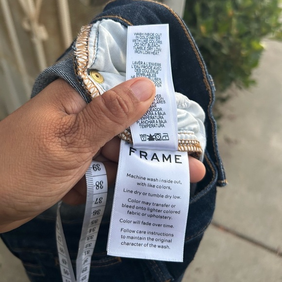 FRAME Denim Dark Blue Flare Jeans Le High Flare Jeans in Sutherland wash sz 27 - Picture 11 of 14